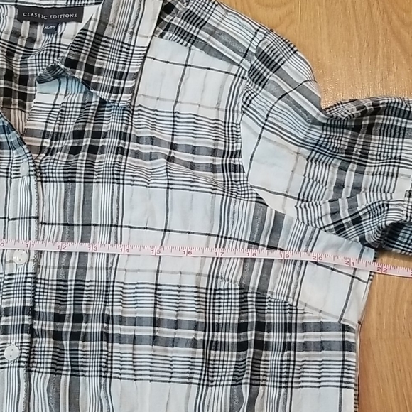 Classic Editions womans short sleeve plaid button up shirt XL - Picture 9 of 10